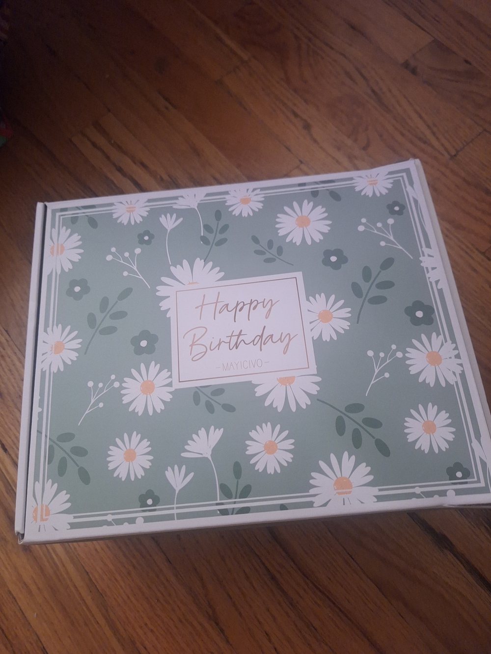 Happy Birthday Floral Gift Box - Sage Green